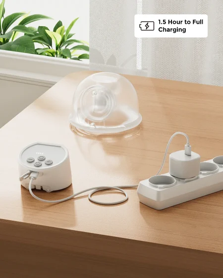 Momcozy S12 Pro breast Pump kit with charger setup