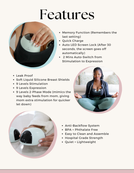 Zomee Fit Breast Pump Features Infographic