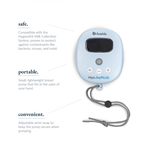 Ameda Mya Joy Plus breast pump infographic
