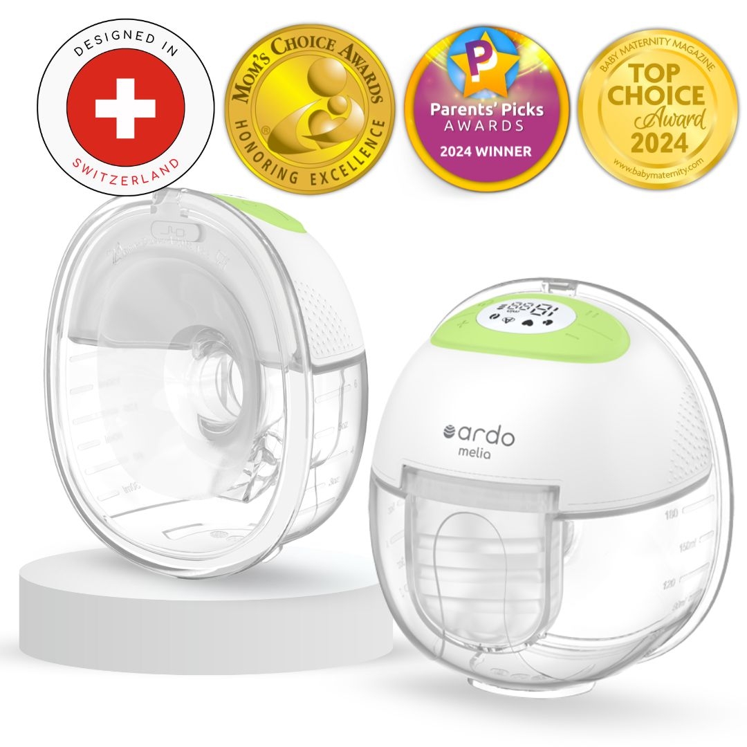 Ardo Melia wearable breast pump with award badges