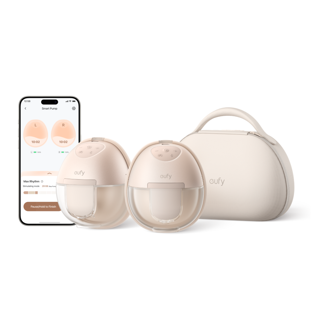 Eufy S1 Pro wearable breast pump set with app and carrying case
