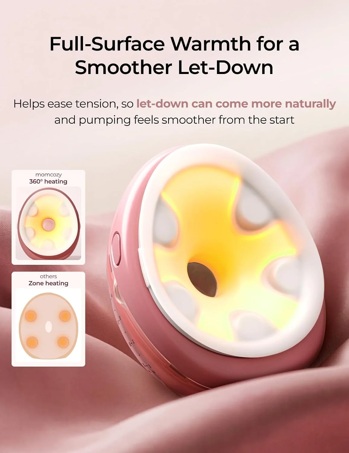 Momcozy W1 360 degree heated flange for a smoother let-down